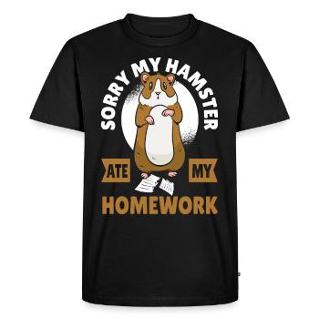 Sorry My Hamster Ate My Homework Hamster Owner - Men's Premium Organic T-Shirt - black - Front - Nico (187cm)