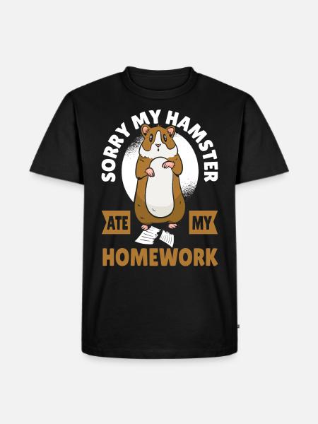 Désolé, mon hamster a mon - T-shirt Premium bio Homme - noir