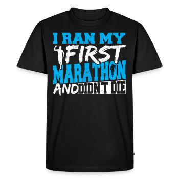 J’ai couru mon premier marathon et je ne l’ai pas fait - T-shirt Premium bio Homme - noir - Devant - Nico (187cm)