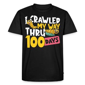 I Crawled My Way Thru 100 Days of School 100th - Men's Premium Organic T-Shirt - black - Front - Nico (187cm)