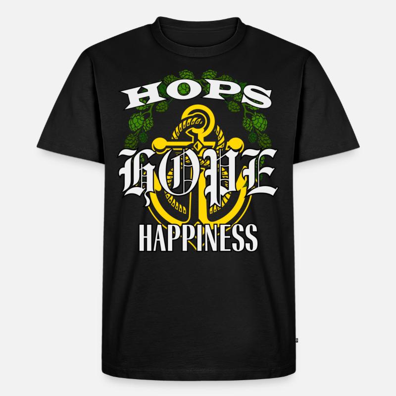 Malt Hope Glück - Männer Premium Bio T-Shirt - Schwarz