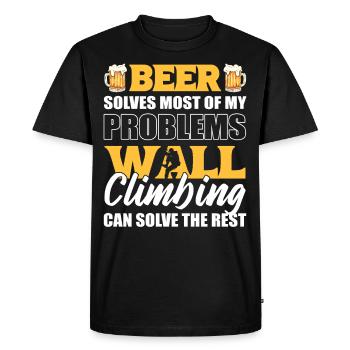 Beer Solves Most Of Problems Wall Climbing Solve - Men's Premium Organic T-Shirt - black - Front - Nico (187cm)
