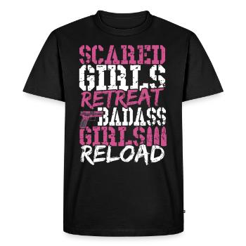 Scared Girls Retreat Badass Girls Reload 2nd - Men's Premium Organic T-Shirt - black - Front - Nico (187cm)