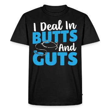 I Deal In Butts And Guts Gastroenterology - Men's Premium Organic T-Shirt - black - Front - Nico (187cm)