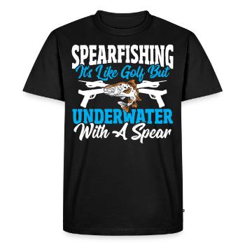 Spearfishing It's Like Golf But Underwater With A - Men's Premium Organic T-Shirt - black - Front - Nico (187cm)
