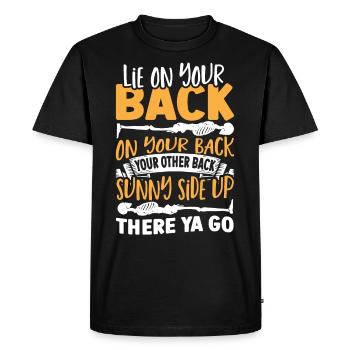 Allongé sur le dos, le soleil sur le visage - T-shirt Premium bio Homme - noir - Devant - Nico (187cm)