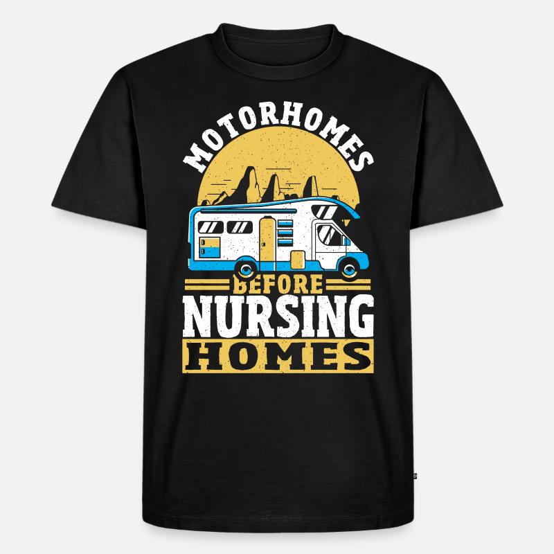 Wohnmobile vor Pflegeheimen - Männer Premium Bio T-Shirt - Schwarz