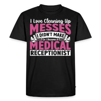 J’adore nettoyer les dégâts que je - T-shirt Premium bio Homme - noir - Devant - Nico (187cm)
