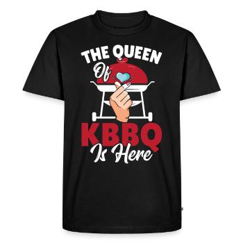 The Queen of KBBQ Is Here Korean BBQ Asian Cuisine - Men's Premium Organic T-Shirt - black - Front - Nico (187cm)
