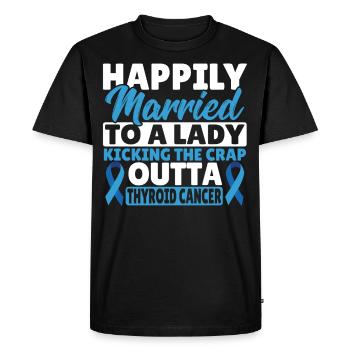Kicking The Crap Outta Thyroid Cancer Awareness - Men's Premium Organic T-Shirt - black - Front - Nico (187cm)