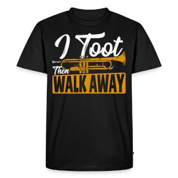 Trumpeter I Toot Then Walk Away Trumpet Player - Men's Premium Organic T-Shirt - black - Front - Nico (187cm)