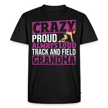 Mamie folle, fière, toujours bruyante en athlétisme - T-shirt Premium bio Homme - noir - Devant - Nico (187cm)