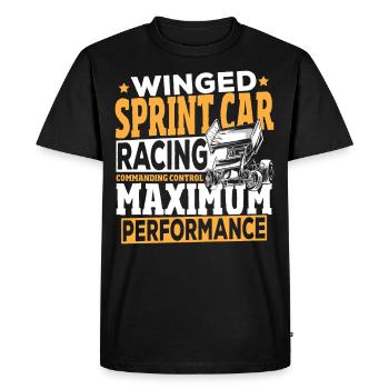 Performance contrôlable de course de voitures de vitesse ailées - T-shirt Premium bio Homme - noir - Devant - Nico (187cm)