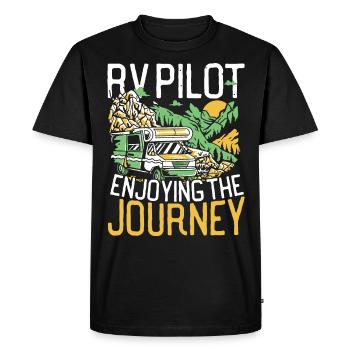 Pilote de VR Profitez du voyage de camping en VR - T-shirt Premium bio Homme - noir - Devant - Nico (187cm)