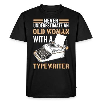 Author Never Underestimate An Old Woman With A - Men's Premium Organic T-Shirt - black - Front - Nico (187cm)