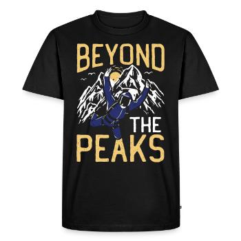 Au-delà des sommets Parachutisme - T-shirt Premium bio Homme - noir - Devant - Nico (187cm)