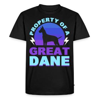 Propriété d’un amoureux des chiens dogue allemand - T-shirt Premium bio Homme - noir - Devant - Nico (187cm)
