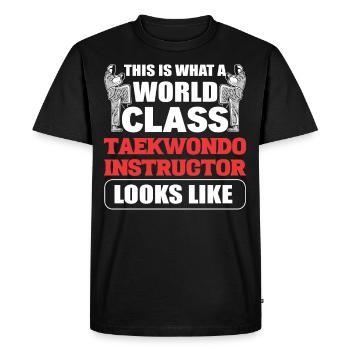Voici à quoi ressemble un instructeur de taekwondo de classe mondiale - T-shirt Premium bio Homme - noir - Devant - Nico (187cm)