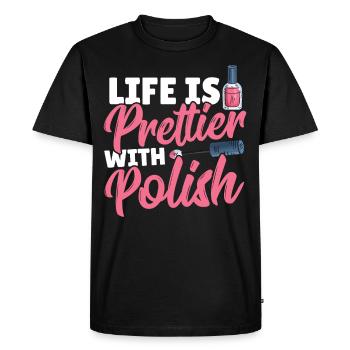 La vie est plus belle avec la laque Nail Tech - T-shirt Premium bio Homme - noir - Devant - Nico (187cm)
