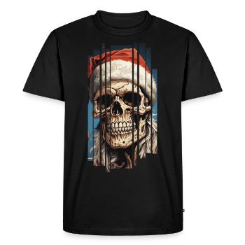 Dark Spell: The Skull Santa Claus Skull - Men's Premium Organic T-Shirt - black - Front - Nico (187cm)
