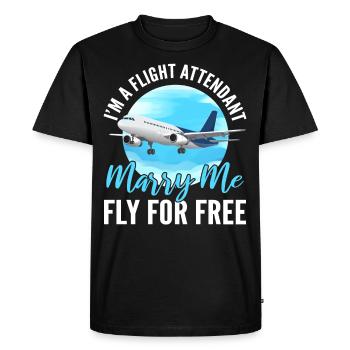 Je suis hôtesse de l’air Épouse-moi et - T-shirt Premium bio Homme - noir - Devant - Nico (187cm)