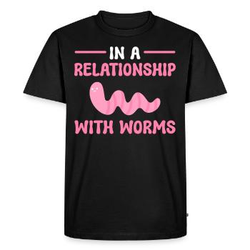 In A Relationship With Worms Worm Farming - Men's Premium Organic T-Shirt - black - Front - Nico (187cm)