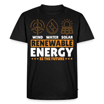 Wind Water Solar Renewable Energy Is The Future - Men's Premium Organic T-Shirt - black - Front - Nico (187cm)
