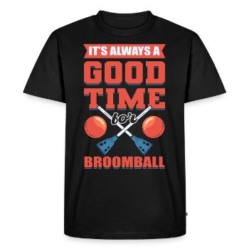 C’est toujours un bon moment pour le ballon-balai - T-shirt Premium bio Homme - noir - Devant - Nico (187cm)