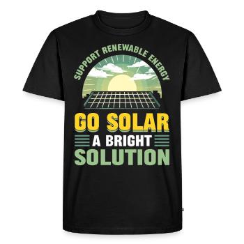 Support Renewable Energy Go Solar A Bright - Men's Premium Organic T-Shirt - black - Front - Nico (187cm)
