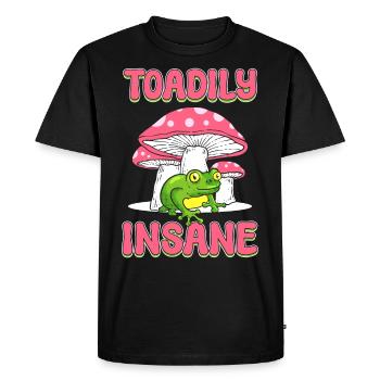 Amoureux fou de grenouilles ressemblant à des crapauds - T-shirt Premium bio Homme - noir - Devant - Nico (187cm)