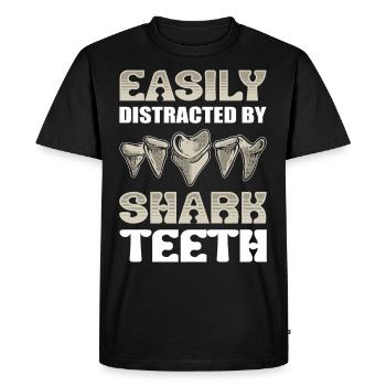 Facilement distrait par les dents de requin Dent - T-shirt Premium bio Homme - noir - Devant - Nico (187cm)