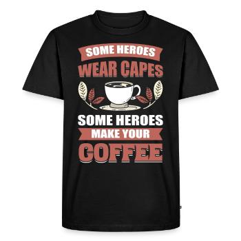 Certains héros portent des capes Certains héros font - T-shirt Premium bio Homme - noir - Devant - Nico (187cm)