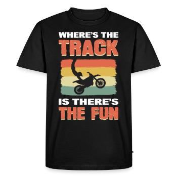 Là où se trouve la piste, il y a le plaisir - T-shirt Premium bio Homme - noir - Devant - Nico (187cm)
