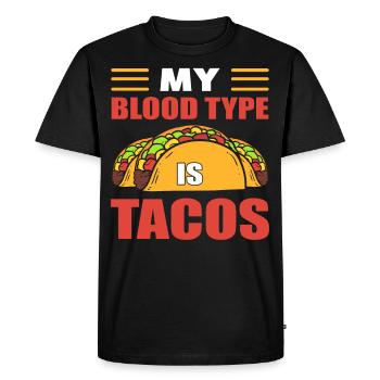 Taco Burrito mexicain Mon groupe sanguin est tacos - T-shirt Premium bio Homme - noir - Devant - Nico (187cm)