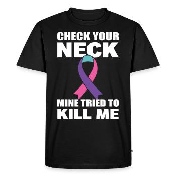 Vérifiez votre cou le mien m’a essayé - T-shirt Premium bio Homme - noir - Devant - Nico (187cm)