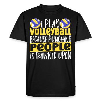 Je joue au volleyball volleyball - T-shirt Premium bio Homme - noir - Devant - Nico (187cm)