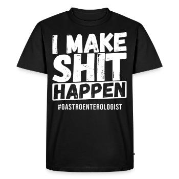 Je fais de la merde #Gastroenterologe - T-shirt Premium bio Homme - noir - Devant - Nico (187cm)
