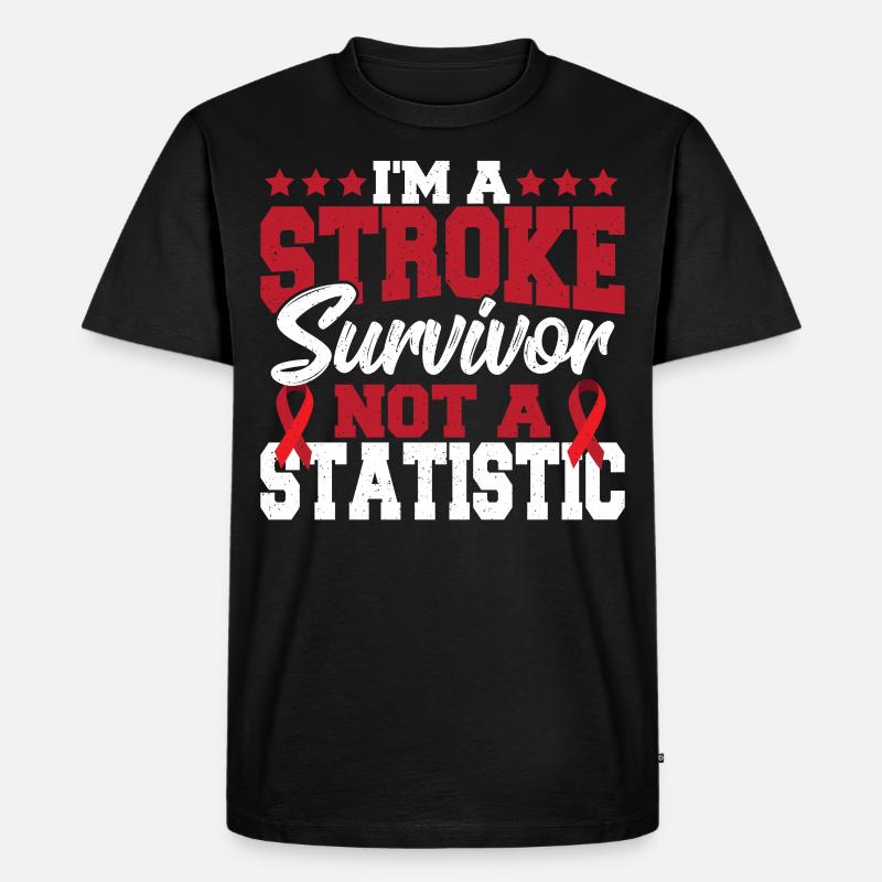 Ich bin ein Schlaganfall-Überlebender, keine - Männer Premium Bio T-Shirt - Schwarz