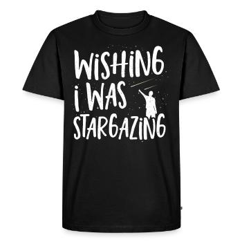 Wishing I Was Stargazing Astronomy Stargazer - Men's Premium Organic T-Shirt - black - Front - Nico (187cm)