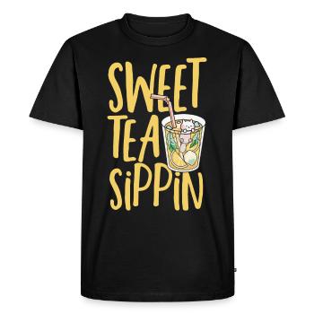 Thé sucré Sippin thé glacé boisson thé glacé - T-shirt Premium bio Homme - noir - Devant - Nico (187cm)