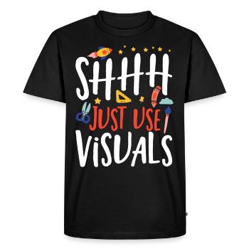 Shhh Just Use Visuals Special Education Teacher - Men's Premium Organic T-Shirt - black - Front - Nico (187cm)