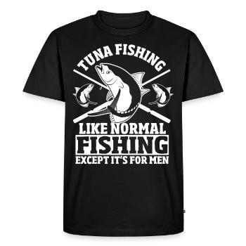 pêche au thon comme une pêche normale, à l’exception des - T-shirt Premium bio Homme - noir - Devant - Nico (187cm)