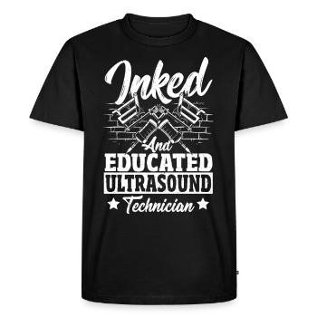 Inked Ultrasound Tech And Educated Ultrasound - Men's Premium Organic T-Shirt - black - Front - Nico (187cm)