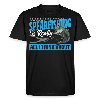 Spearfishing Is Really All I Think About - Men's Premium Organic T-Shirt - black - Front - Nico (187cm)