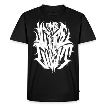 La vie est culte - T-shirt Premium bio Homme - noir - Devant - Nico (187cm)