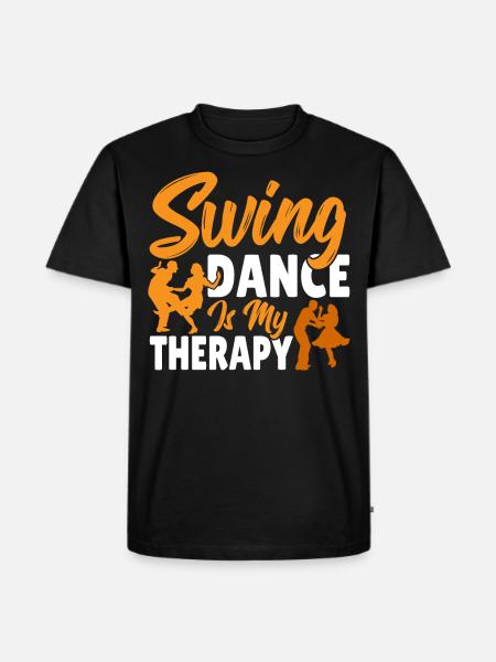 Ballerino Swing Dance è la mia terapia swing - Maglietta ecologica premium da uomo - nero