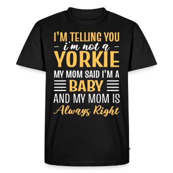 Yorkie Maman Yorkshire Amoureux des chiens Yorkshire - T-shirt Premium bio Homme - noir - Devant - Nico (187cm)
