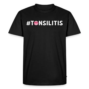 Tonsillitis Survivor #Tonsilitis Tonsillectomy - Men's Premium Organic T-Shirt - black - Front - Nico (187cm)
