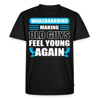 Wakeboarding Making Old Guys Feel Young Again - Men's Premium Organic T-Shirt - black - Front - Nico (187cm)