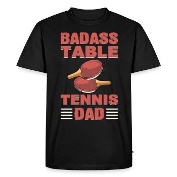 Badass Table Tennis Dad Ping Pong - Men's Premium Organic T-Shirt - black - Front - Nico (187cm)